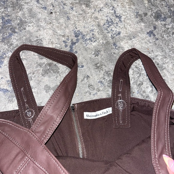 Abercrombie and Fitch Pinafore Brownish Burgundy Dress - Picture 3 of 3